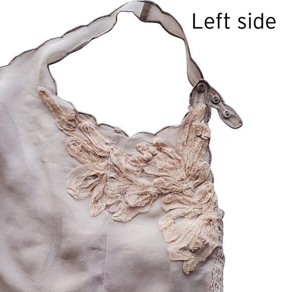 New Romantics Free People Coquette Sheer Applique Scalloped Edge Pink Cami S - Picture 7 of 16